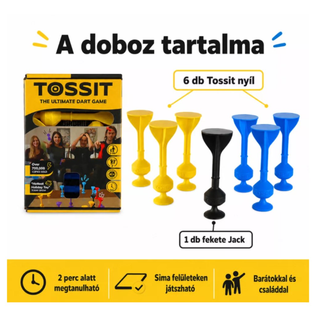 Tossit Starter Pack синьо-жълт силиконов дартс с присоски изображение 2