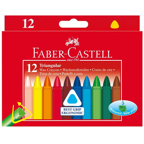 Триъгълни восъчни пастели 12бр. комплект - Faber-Castell изображение 1