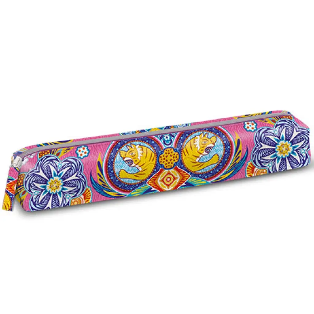 Тясна несесер с тигрова шарка Catalina Estrada 20x4x4cm изображение 1