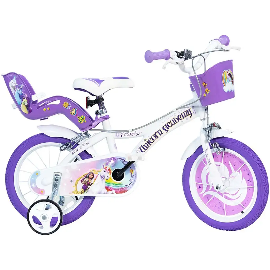 Университет на еднорозите бял-лилав велосипед 14-ти размер - Dino Bikes велосипед изображение 1