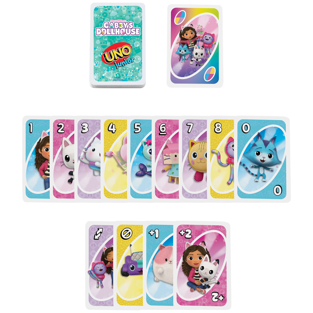 UNO Junior: Gabi къща за играчки картова игра - Mattel изображение 3