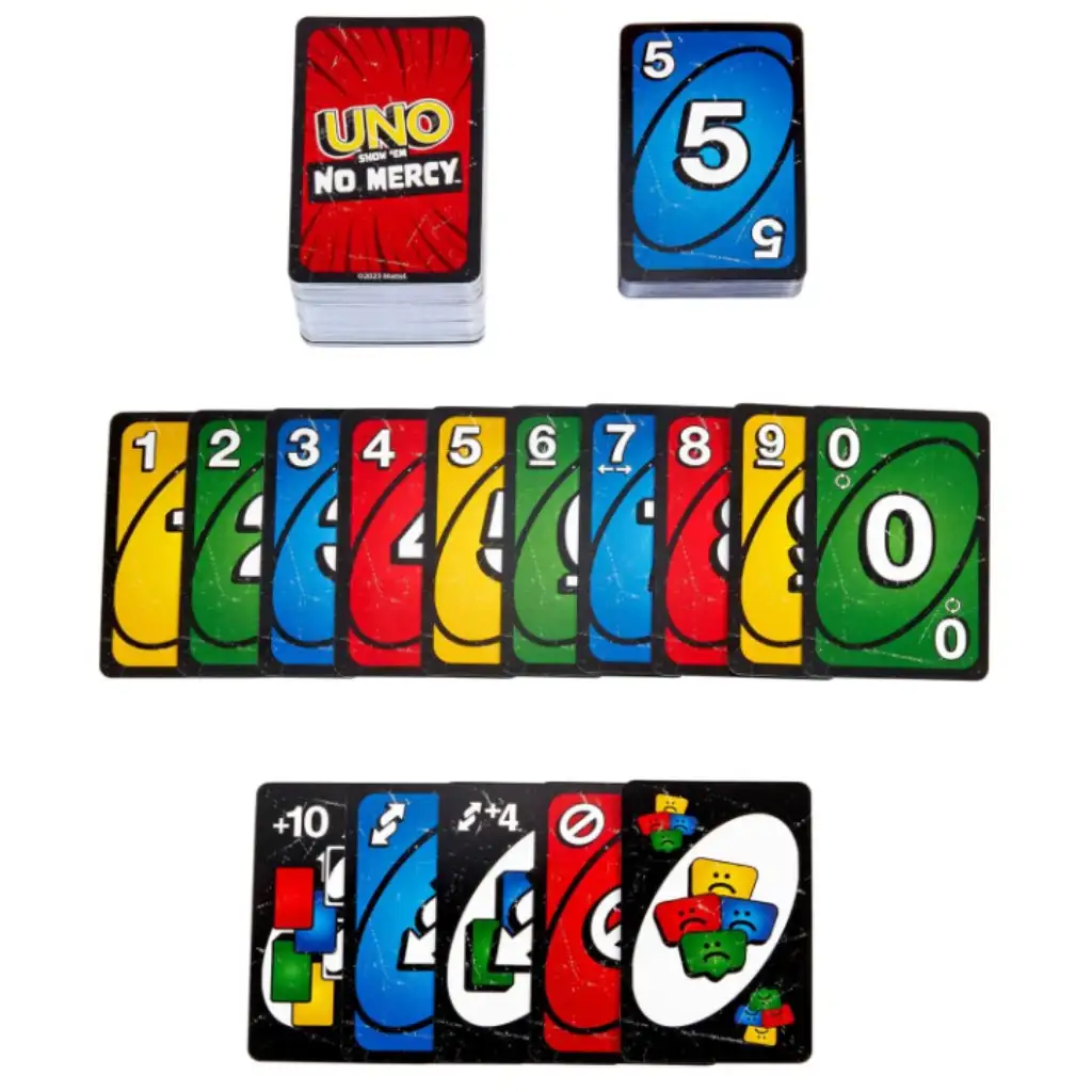 UNO No Mercy: Няма милост картова игра - Mattel изображение 3