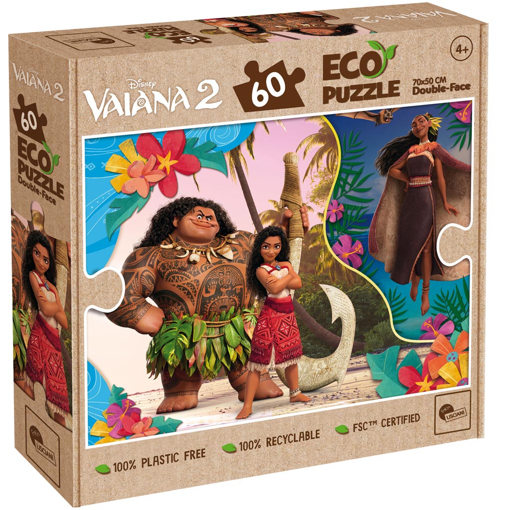 Vaiana 2 2 в 1 60 части Eco пъзел и оцветяване 70x50см - Lisciani изображение 1