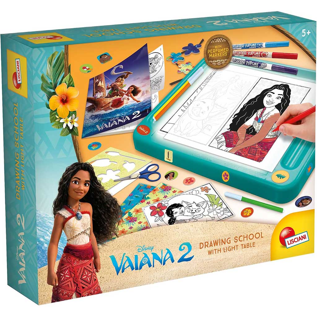 Vaiana 2 комплект за рисуване с осветена дъска за рисуване - Lisciani изображение 1