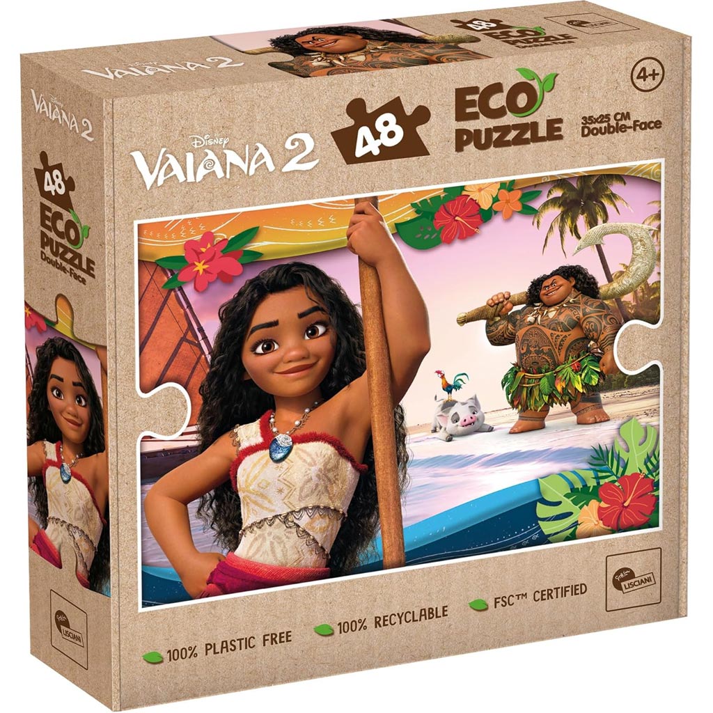 Vaiana 2 приключения на морето 2 в 1 48 части Eco мини пъзел и оцветяване 35x25см - Lisciani изображение 1