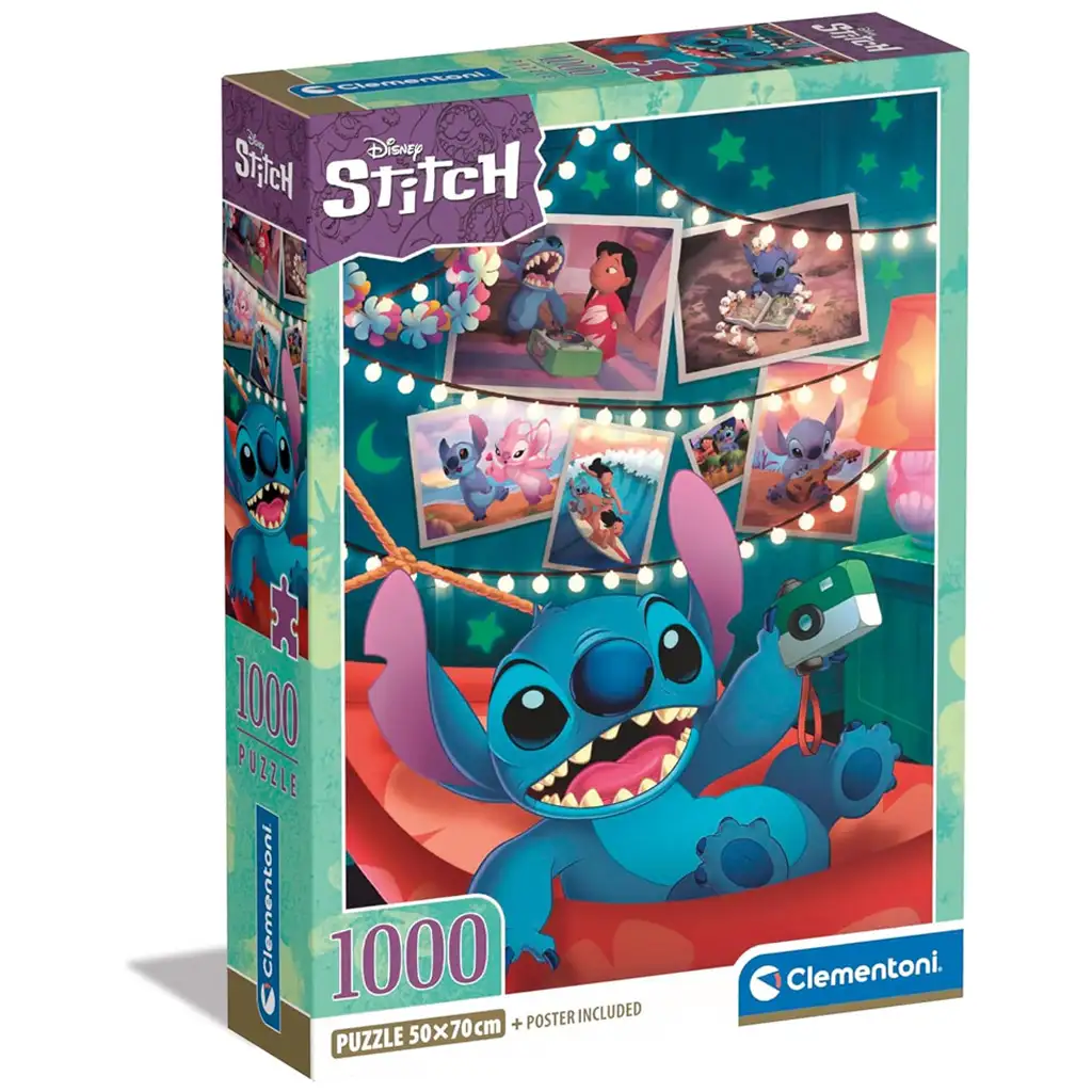 Висококачествена колекция Disney Stitch 1000 части пъзел - Clementoni изображение 1