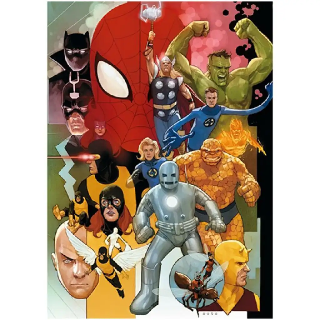 Висококачествена колекция: Marvel супергерои от 80-те години 1000 части премиум HQC пъзел 69x50см - Clementoni изображение 2