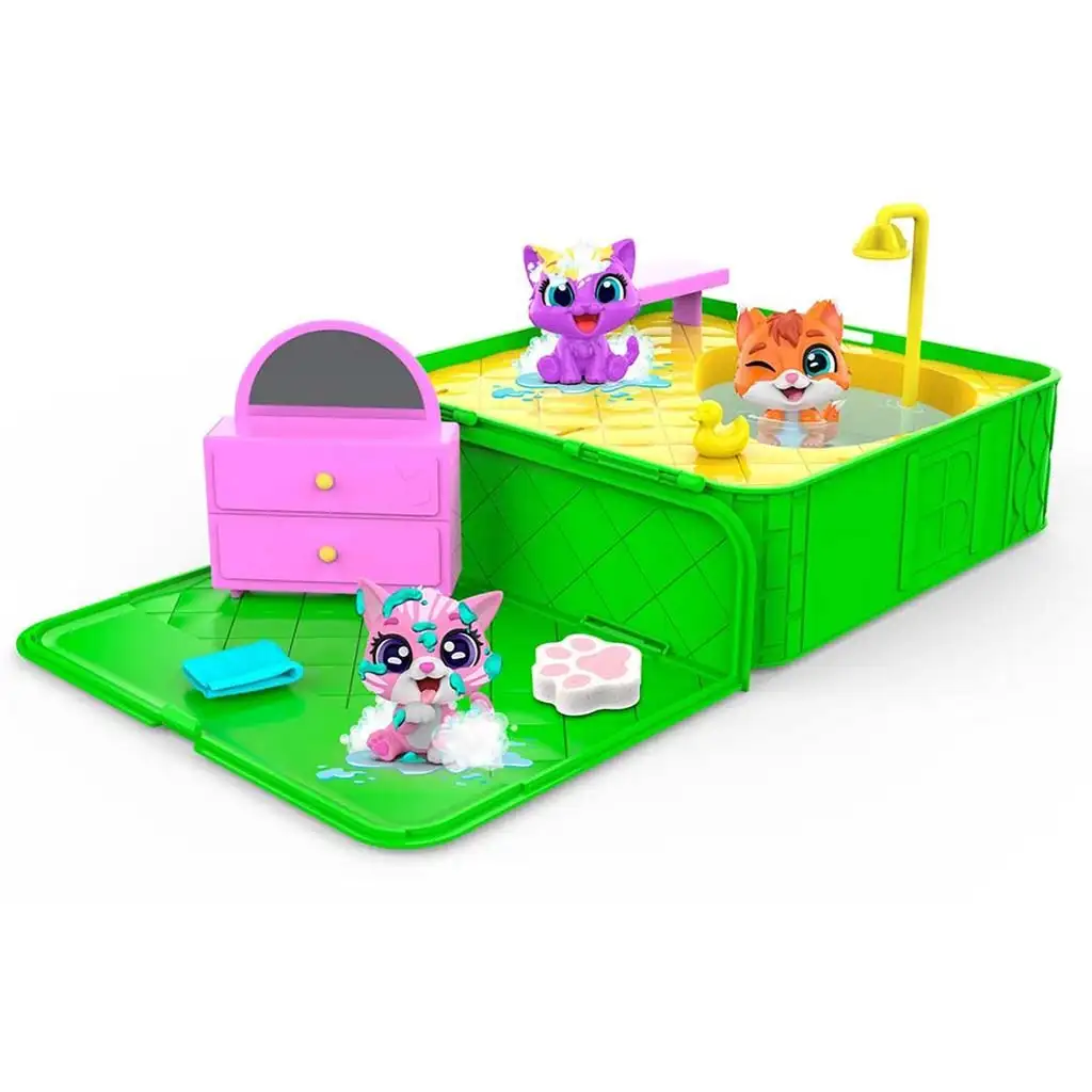 Washy Friends: Color Reveal Панчо котки с джакузи и аксесоари изображение 3