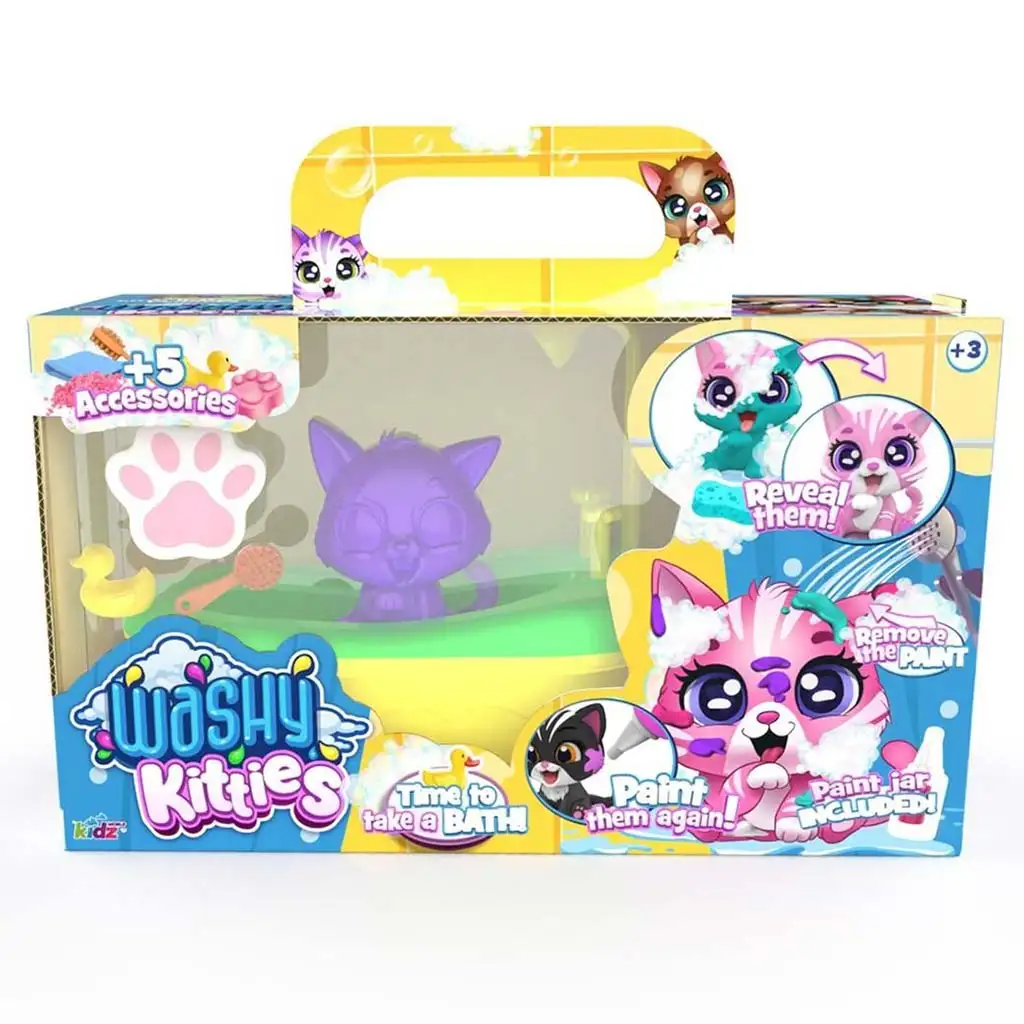 Washy Friends: Color Reveal Панцолó котенца с вана и аксесоари - Pinki изображение 1