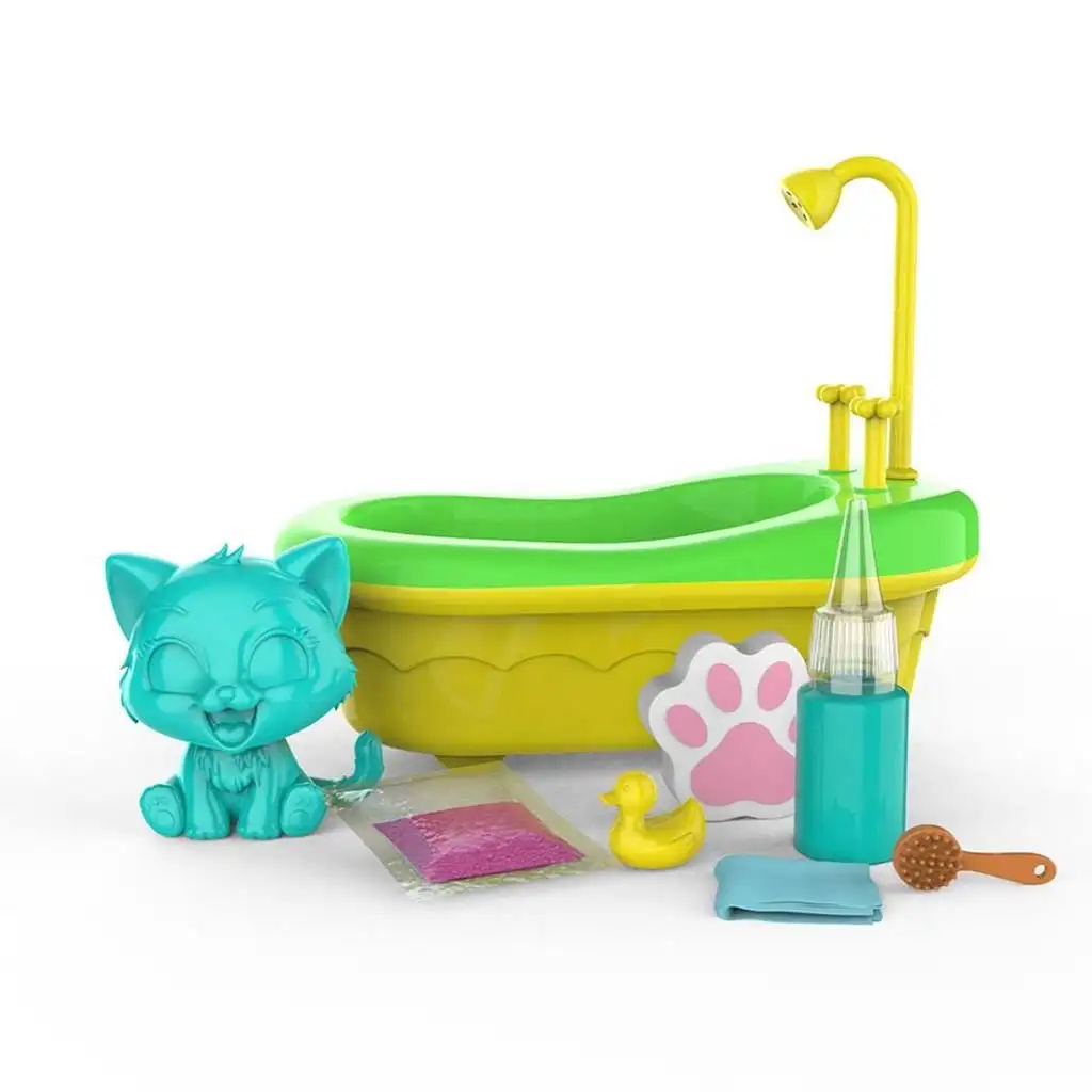 Washy Friends: Color Reveal Панцолó котета с вана и аксесоари - Цирми изображение 2