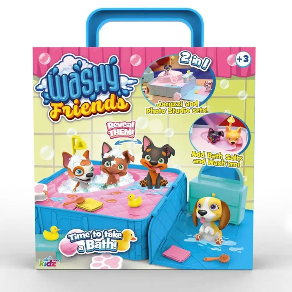 Washy Friends: Color Reveal паничка 3 кученца фигура с джакузи и аксесоари изображение 1