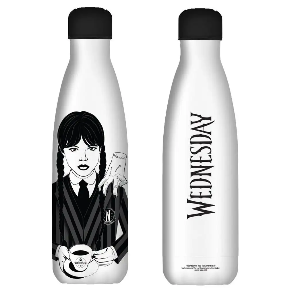 Wednesday: Неръждаема вакуумна бутилка 500ml в бял цвят изображение 2