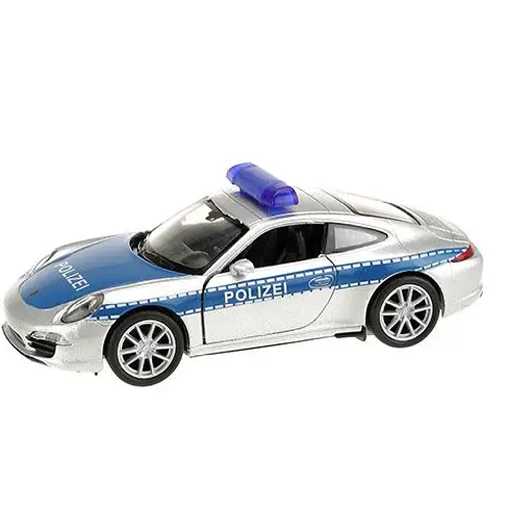 Welly: Porsche 911 полицейски метален автомобилен модел 11 см изображение 1