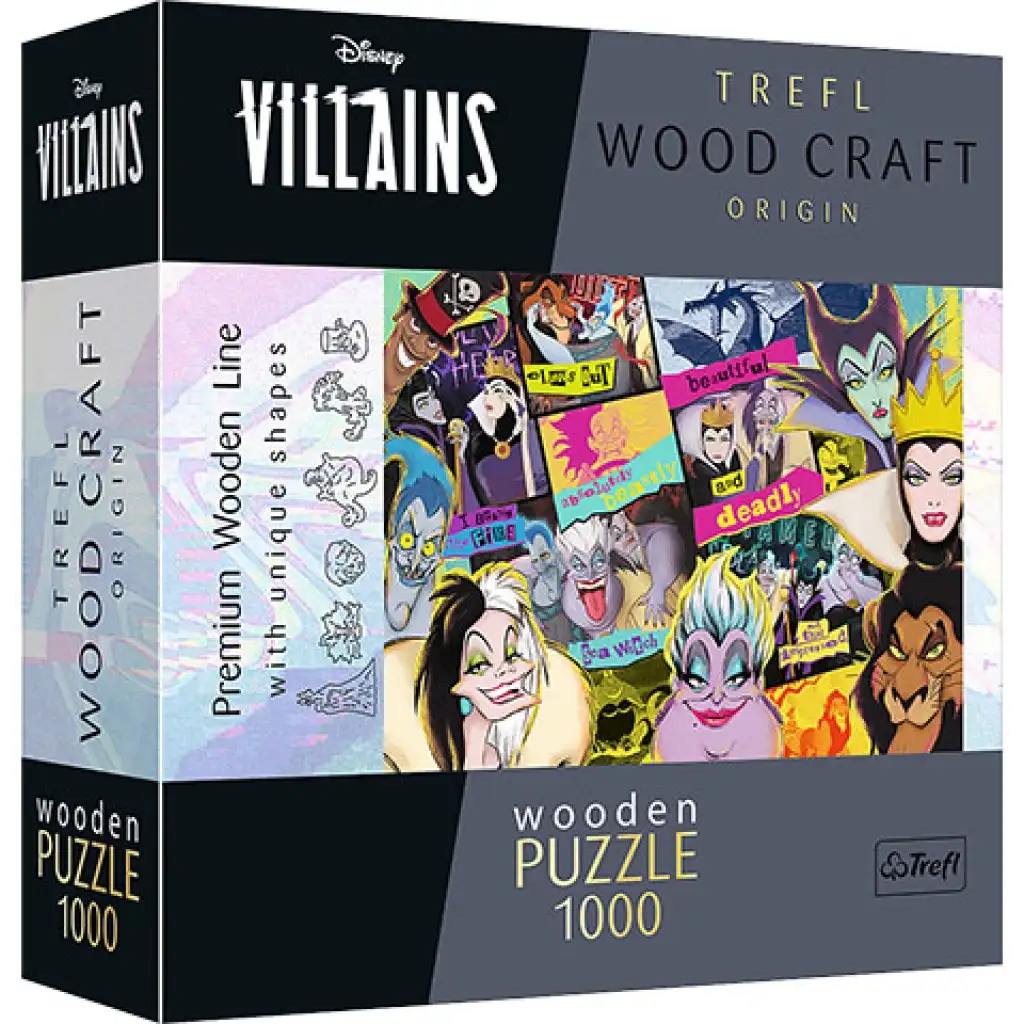 Wood Craft: Disney Злодеи 1000 части пъзел - Trefl изображение 1