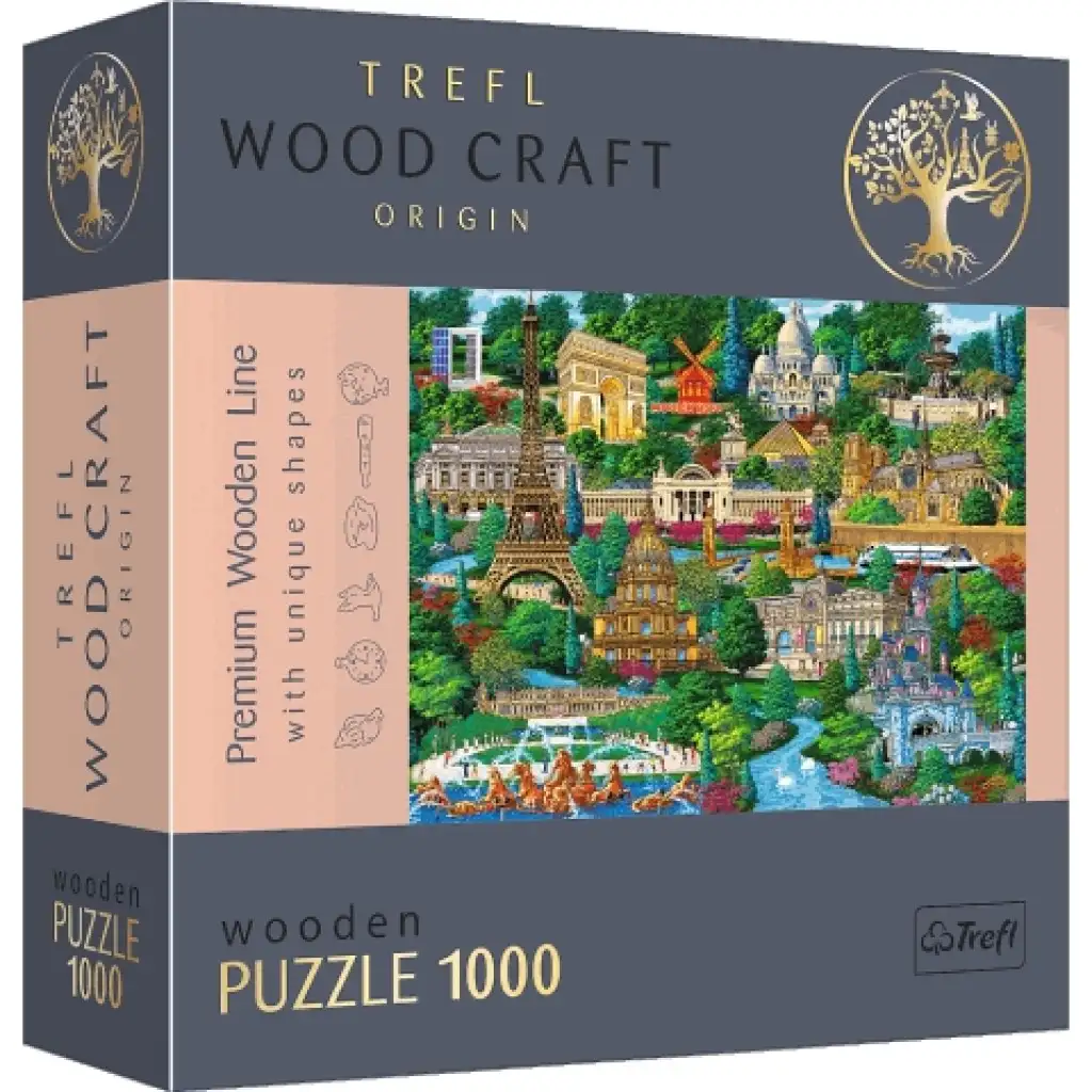 Wood Craft Известни места: Франция 1000 части премиум дървен пъзел - Trefl изображение 1
