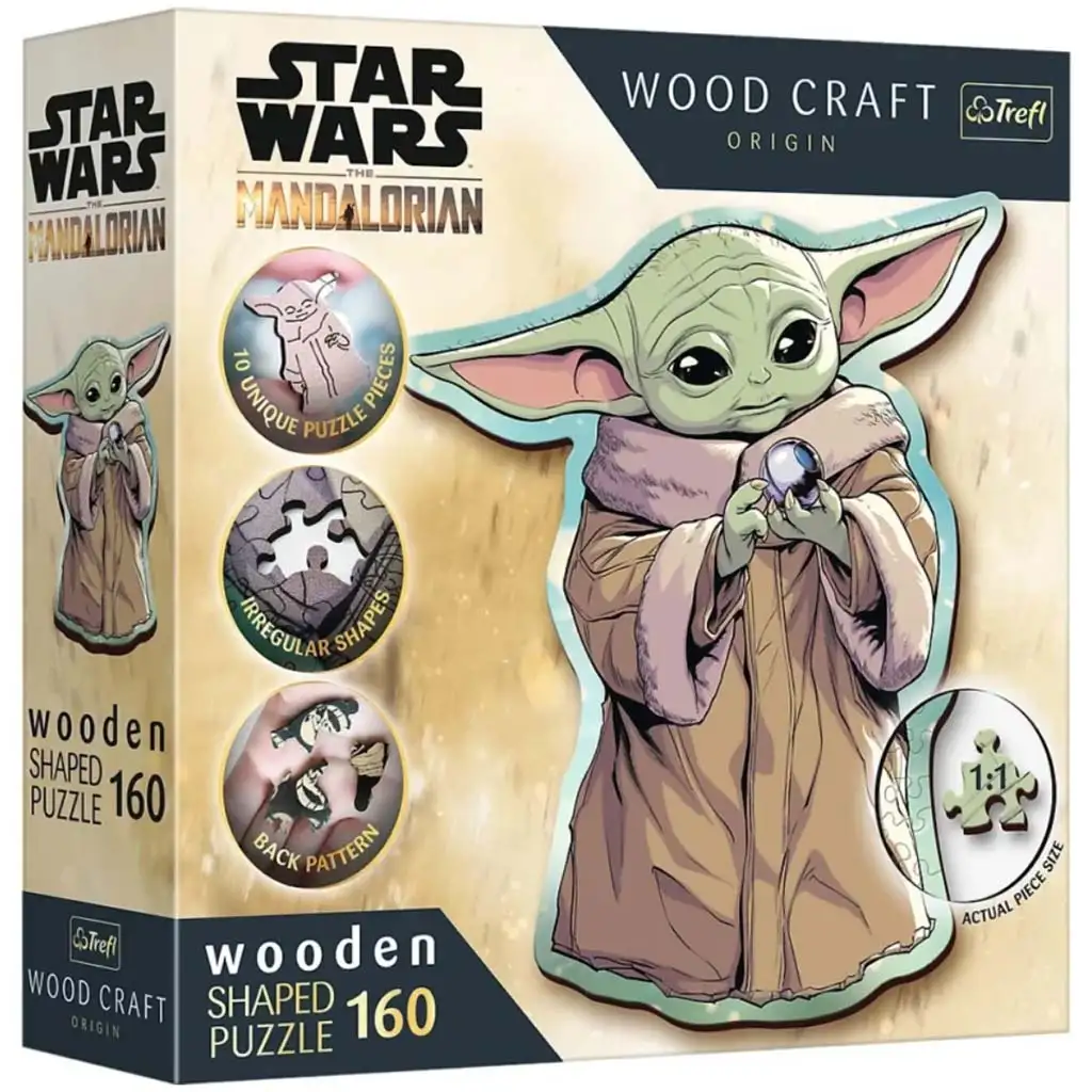 Wood Craft: Star Wars - Мандалориан Грогу 160 части премиум дървен пъзел - Trefl изображение 1