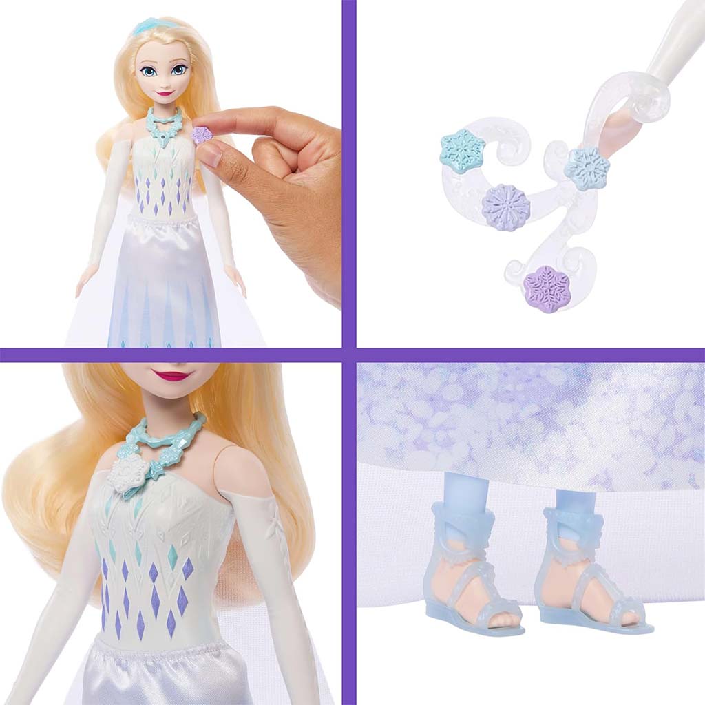 Замръзналото кралство: Изненада с ледени кристали - Елза кукла - Mattel изображение 3