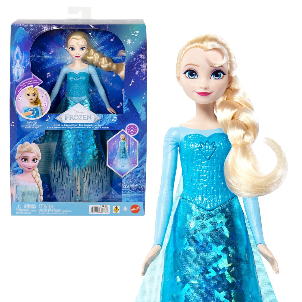 Замръзналото кралство - Пееща кукла Елза с светлинно шоу - Mattel изображение 1
