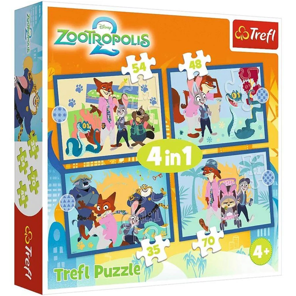 Zootropolis 2 - 4 в 1 35-48-54-70 части пъзел - Trefl изображение 1