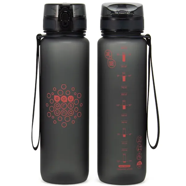 Ars Una: Тъмен сив BPA-безопасен мотивационен бутилка 1000ml изображение 2