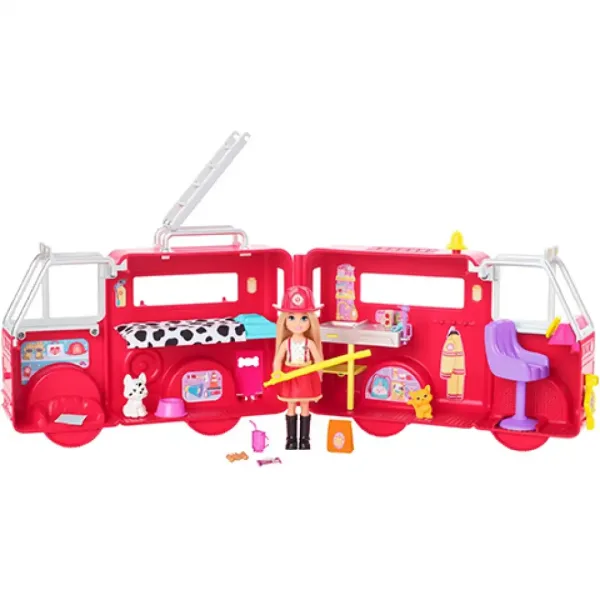 Барби: Игрален комплект на пожарната кола на Челси - Mattel изображение 4