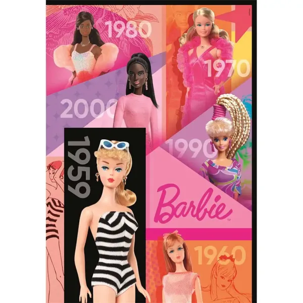 Barbie 65 години 1000 части Компактна пъзел 50x70см - Clementoni изображение 2