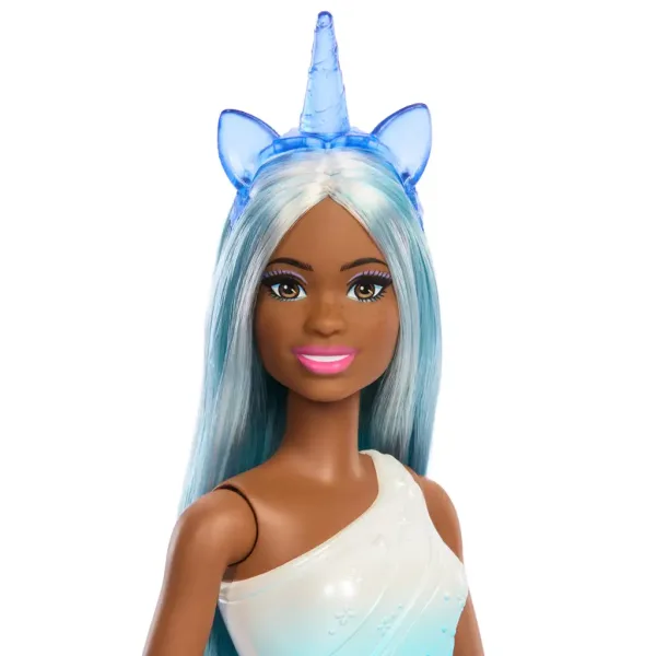 Barbie Dreamtopia: Еднорог кукла в синя дъговидна рокля - Mattel изображение 3