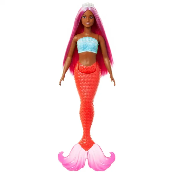Barbie Dreamtopia: Русалка кукла с розови коси и коралови перки - Mattel изображение 2