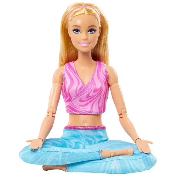 Barbie: Гъвкава йога кукла с руса коса - Mattel изображение 4