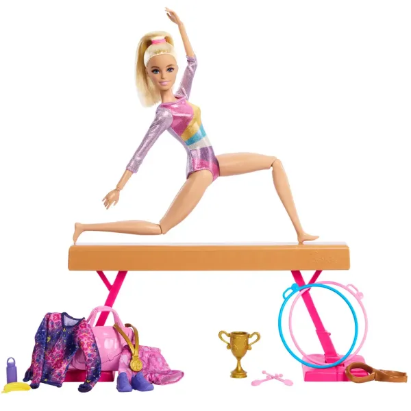 Barbie: Играчка комплект с гимнастичка кукла и аксесоари - Mattel изображение 3