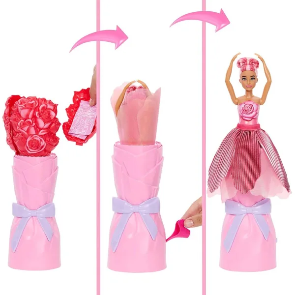Barbie Reveal: Цветна магия изненада кукла - Роза - Mattel изображение 3