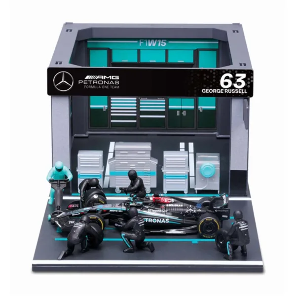 Bburago: F1 състезателен автомобил 1/43 - MB AMG W15 E Performance боксов път изображение 2