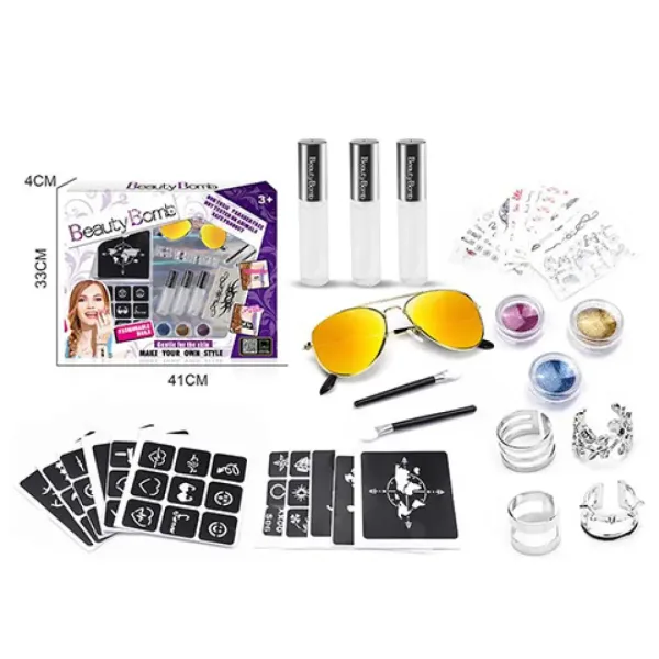 Beauty World: Beauty Bomb блестяща татуировка креативен комплект с очила изображение 2