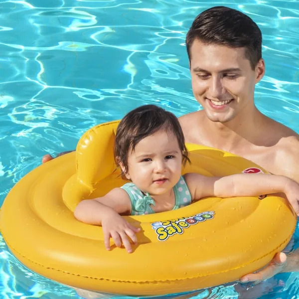 Bestway: Swim Safe - Трипръстенен бебешки пояс за плуване със седалка 69см изображение 2