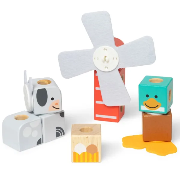 Blockables: Фермерски приятели дървен конструктор - Melissa & Doug изображение 2