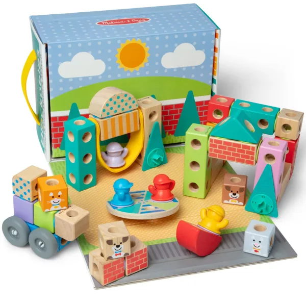 Blockables: Градска дървена строителна играчка - Melissa & Doug изображение 2