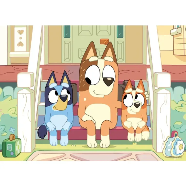 Bluey кученца на стълбите 2 в 1 24 части пъзел и оцветяване 35x25см - Lisciani изображение 2