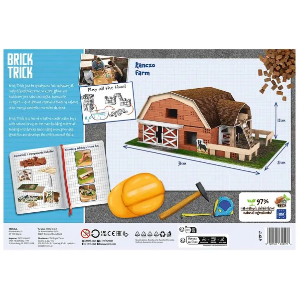 Brick Trick строим от тухли: Ферма 130 части строителна игра - Trefl изображение 2