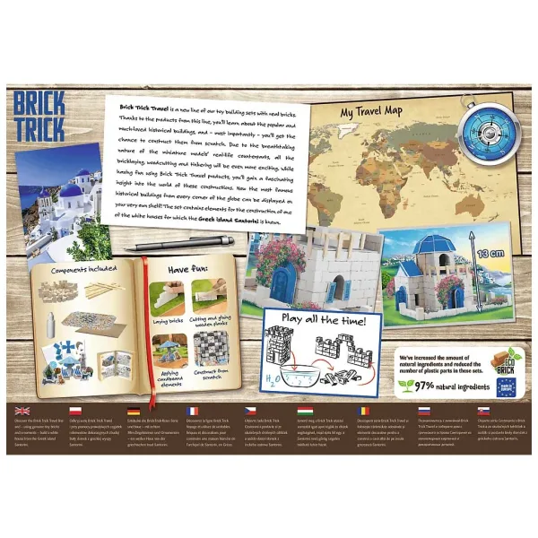 Brick Trick строим от тухли: Санторини 210 части строителна игра - Trefl изображение 2