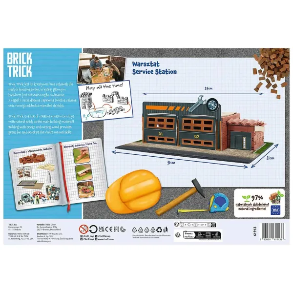 Brick Trick строим от тухли: Сервизна станция 150 части строителна игра - Trefl изображение 2