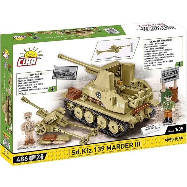 COBI: Sd.Kfz. 139 Marder III танк строителна играчка (3131) изображение 6
