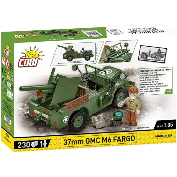 COBI: WW II 37mm GMC M6 Fargo строителен комплект (3116) изображение 6