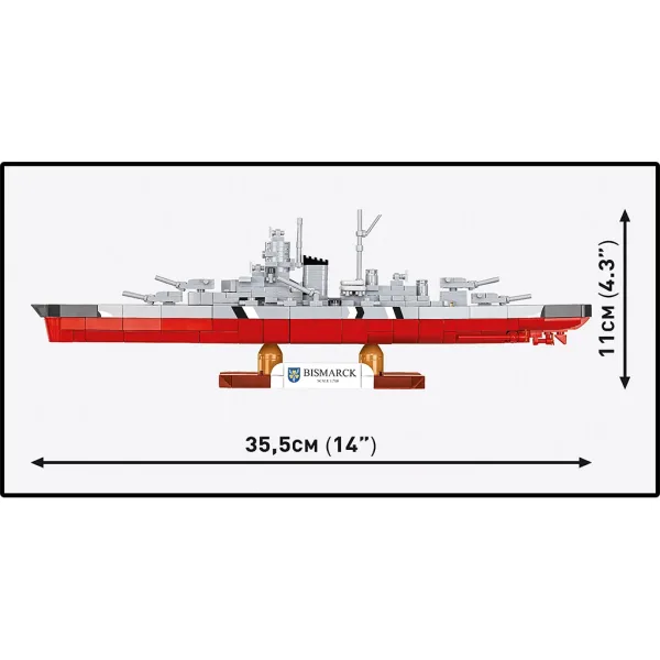 COBI: WW II Бойният кораб Бисмарк конструктор (4854) изображение 4
