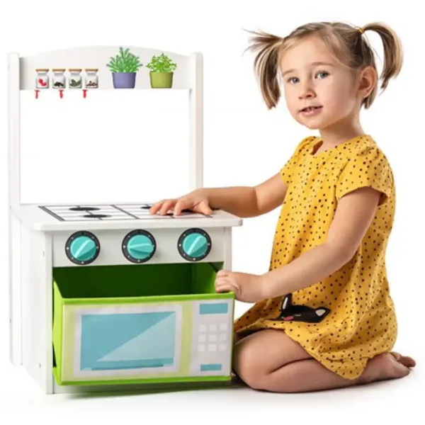 Дървена играчка кухня и стол 2 в 1 - Woodyland изображение 2