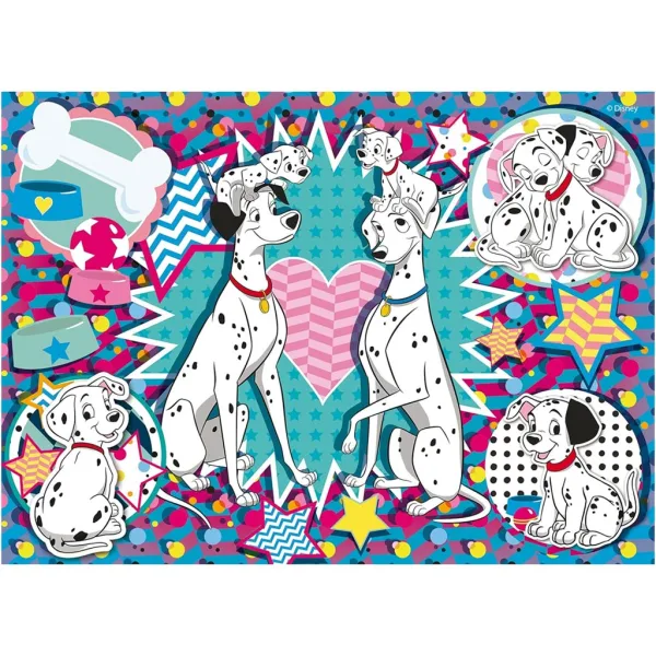 Disney 101 кученца 2 в 1 24 части пъзел и оцветяване 35x25cm - Lisciani изображение 2