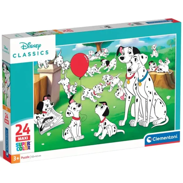 Disney класики: 101 Кученца 24 бр. макси суперколор пъзел - Clementoni изображение 1