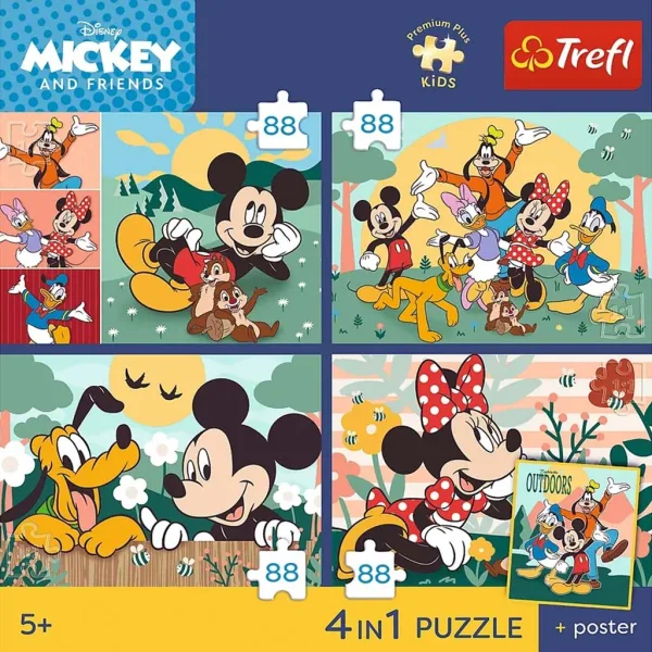 Disney Мики Маус и приятелите му – 4 x 88 бр. Premium Plus Kids пъзел – Trefl изображение 2