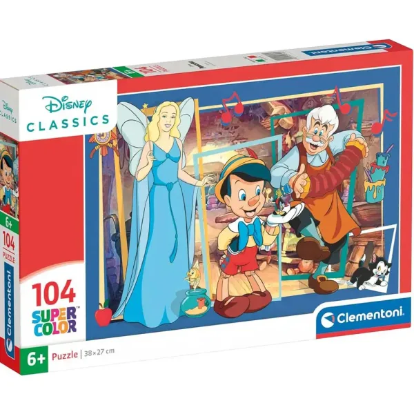 Disney Пинокио 104бр. Supercolor пъзел - Clementoni изображение 1