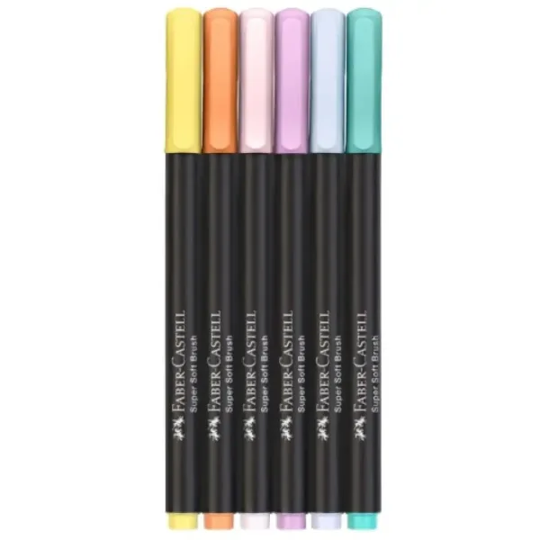 Faber-Castell: Черна версия пастелни цветове комплект от 6 броя цветни маркери изображение 2
