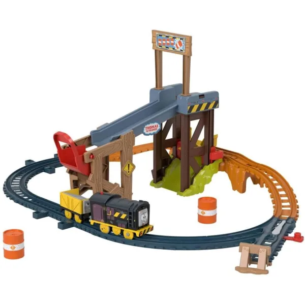 Fisher-Price: Томас и приятели Дизел Лифт & Лоуд строителен железопътен комплект с моторизирана влакчета - Mattel изображение 2